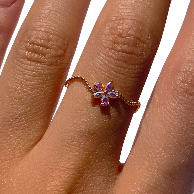 Anillo Flor Tornazolada