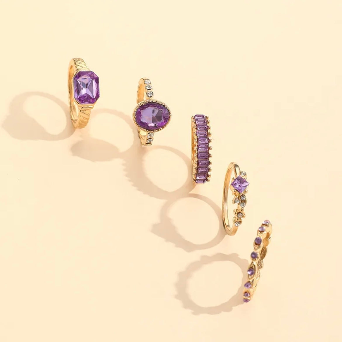Set de Anillos Lavanda