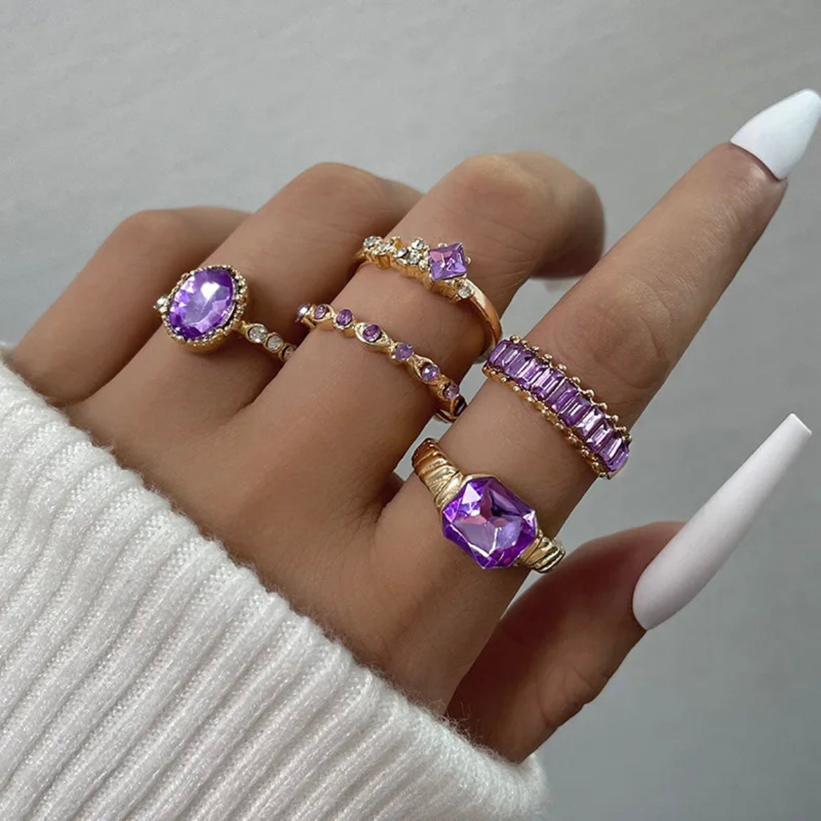 Set de Anillos Lavanda